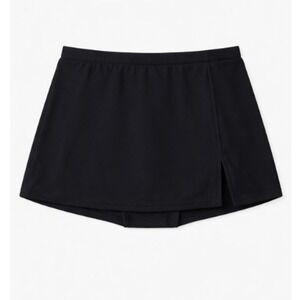 Swim Solutions Womens Black Slit Skirt Swim Bottom Thigh Minimizer Size 16 New